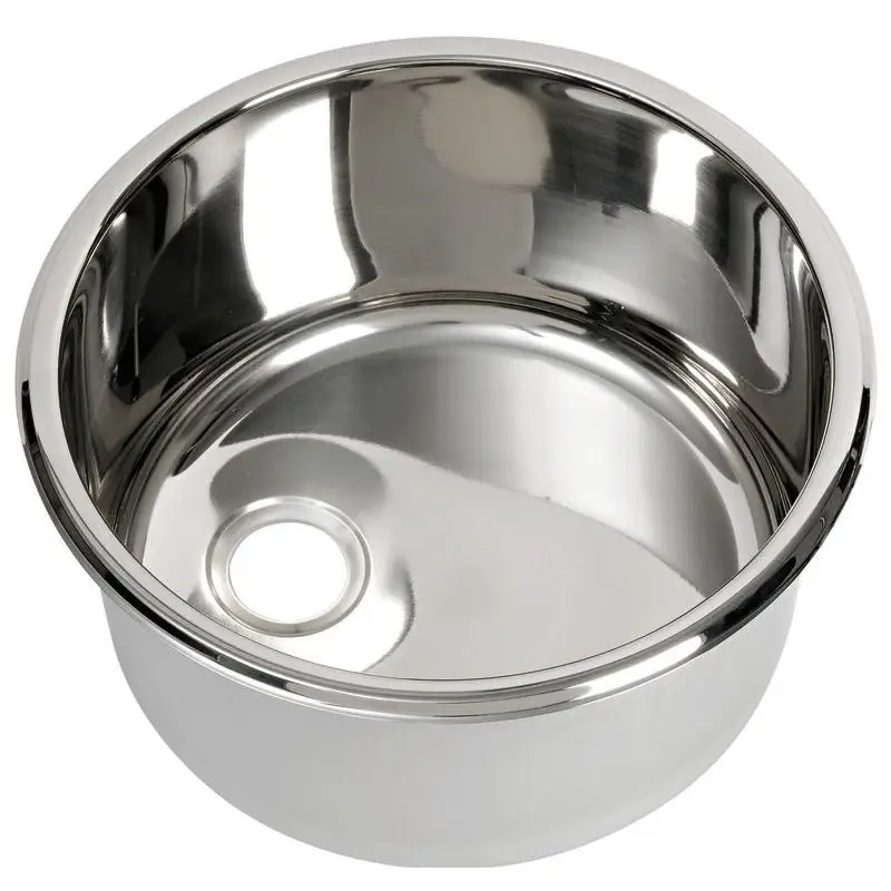 Consegna Rapida Lavello Inox Tondo 330 x 180 mm - Acciaio Inox Lucidato a Specchio per Barche e Nautica