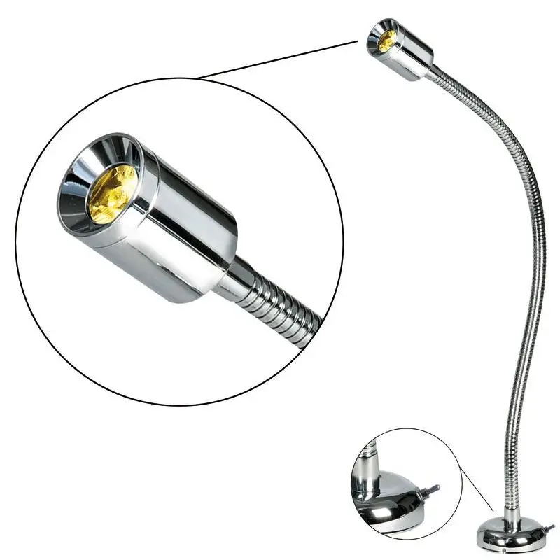 Luce snodata LED 10 W 12/24 V con corpo in ottone cromato per imbarcazioni - Illuminazione nautica di alta qualità Prezzo Ridotto