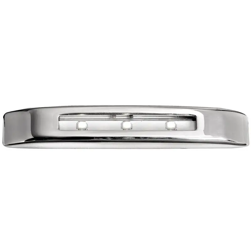 Luce Cortesia Frontale 3 LED Bianca con Carcassa in Acciaio Inox Lucidato a Specchio - Fissaggio Invisibile Popolare