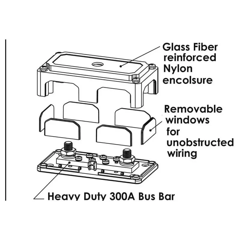 Quantità Limitata Terminali Bus Bar Heavy Duty 6 x 5 mm in Nylon/Fibra di Vetro - Passaggio Cavi Multilaterale per Nautica e Vela