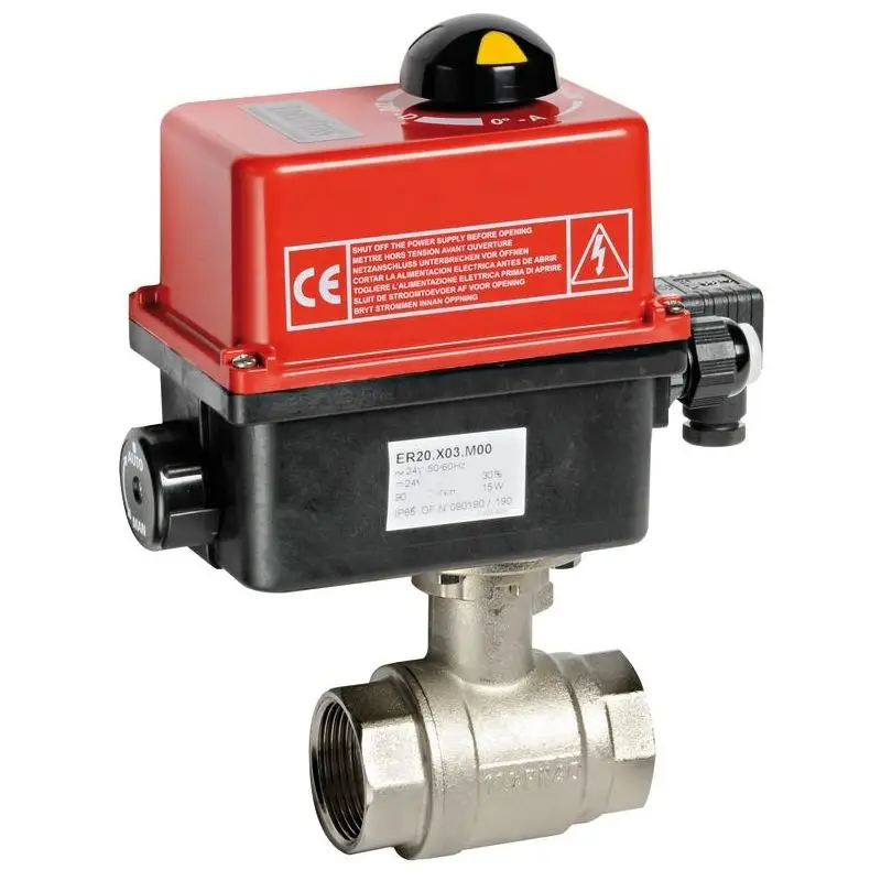 Novità Valvola PN40 1 1/2 con servomotore elettrico reversibile e comando manuale di emergenza, ottone nichelato, tempo di rotazione 14 secondi, comanda fino a 10 valvole.