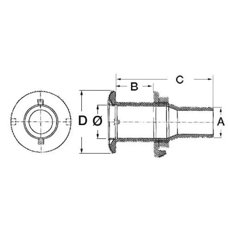 Prezzo Conveniente Scarico a mare inox 3/8 x 15 mm lucidato a specchio con anello di collegamento di massa per imbarcazioni - Osculati