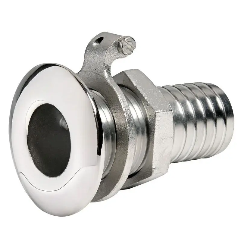 Scarico a mare inox 1 x 30 mm con anello di collegamento di massa - Lucidato a specchio - Osculati Occasione
