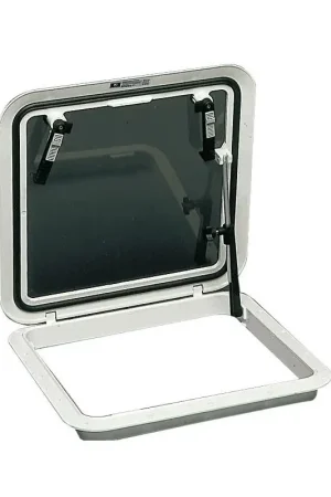 Compra Adesso Passouomo Bomar Flushdeck Bianco 480 x 480 mm con Maniglie di Sicurezza e Chiusura Interna in Policarbonato Fumé e Contro Flangia Inclusa