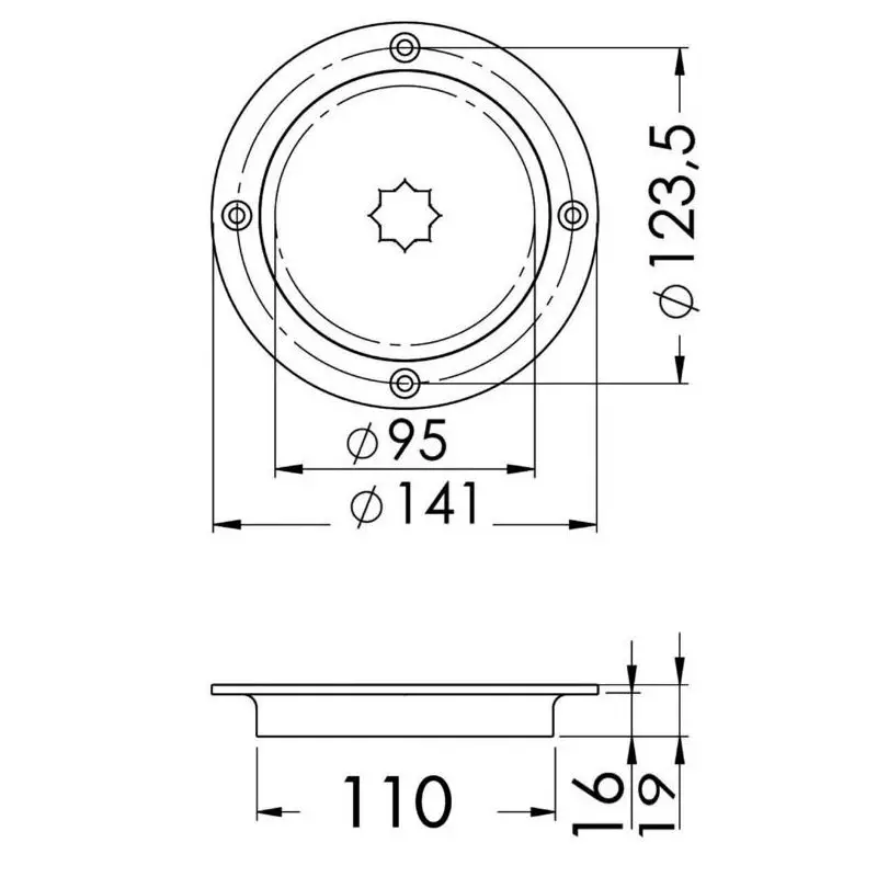 Sconto Botola Ispezione in Acciaio Inox AISI 316 con Passaggio di 95 mm e Apertura a ¼ di Giro - Maniglia Winch Non Inclusa