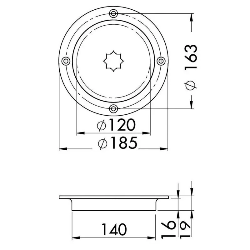 Promo Stagionale Botola Ispezione AISI 316 con Passaggio di 120 mm - Apertura a ¼ di Giro con Maniglia Winch (non inclusa)