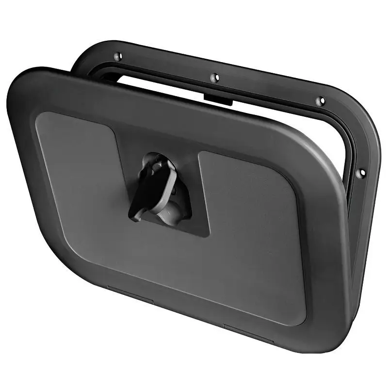 Portello a Filo Nero 380 x 280 mm - Cerniere a Filo, Apertura a 180°, Resistente UV, Perfettamente Pedonabile per Unità da Diporto Solo Oggi