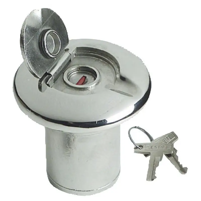Economico Tappo Inox Fuel 50 mm RINA - Microfuso e Lucidato a Specchio con Apertura a Leva e Flangia Totale per Viti - Accessori Nautici di Qualità