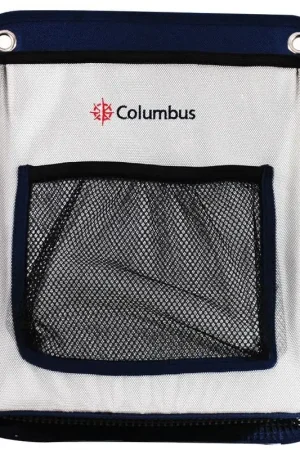 Nuova Collezione Tasca Columbus portacime/portaoggetti in cordura 1680 con fondo a rete e taschino frontale, fissaggio sicuro con ventose o occhielli inox per una facile organizzazione a bordo.