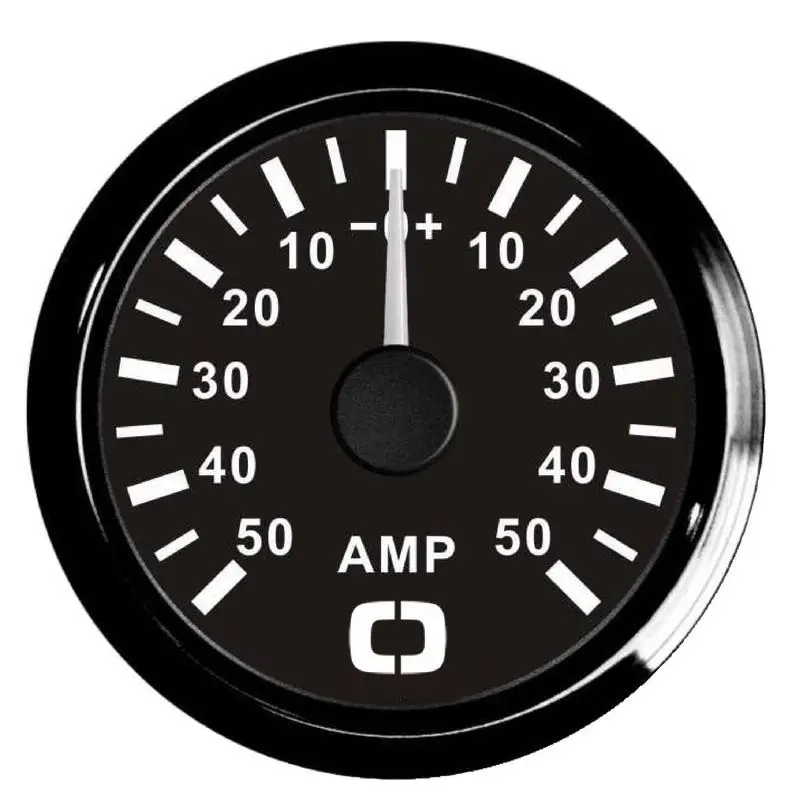 Amperometro da 50 A con Shunt Nero/Nera e Quadrante Retroilluminato per Nautica - Compatibile con Sistemi 8/32 V Non Perdere