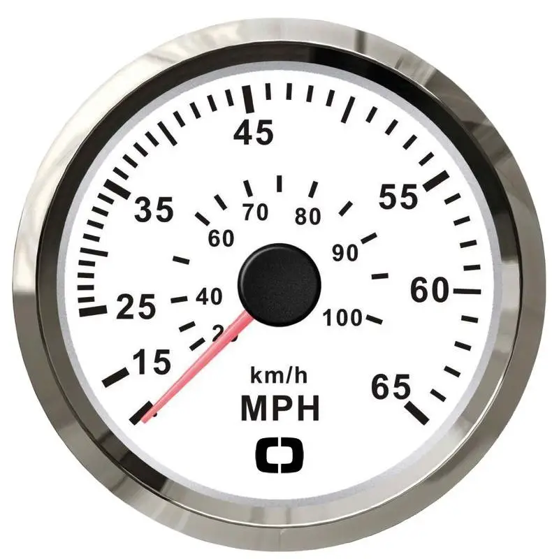 Spidometro Pitot 0-65 MPH bianco/lucida con retroilluminazione rossa e gialla per barche e imbarcazioni A Buon Prezzo