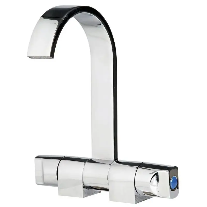 Rubinetto Style Osculati caldo/freddo in ottone cromato per lavelli nautici, design elegante e piano liscio. Saldi