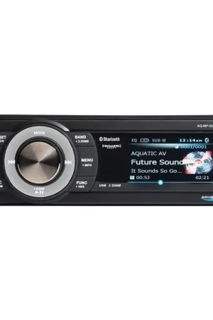 Spedito Oggi Sintolettore Stagno AQ-MP-5UBT-S Aquatic AV - Autoradio Nautica Impermeabile con Bluetooth, USB e Sintonizzatore AM/FM, Display a Colori da 3" e Funzione Dual Zone per Barche e Nautica