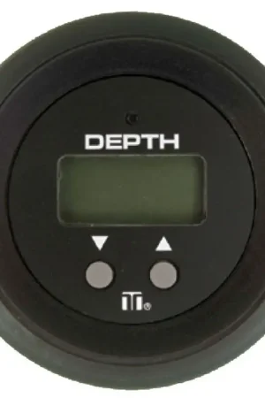 Ecoscandaglio da Incasso Veethree Nero con Display LCD Polarizzato - Profondità da 0,7 a 61 m, Allarmi Sonori e Ottici, Trasduttore di Poppa 200 kHz, Cavo da 9 m, Calibrazione Profondità Inclusa Non Perdere