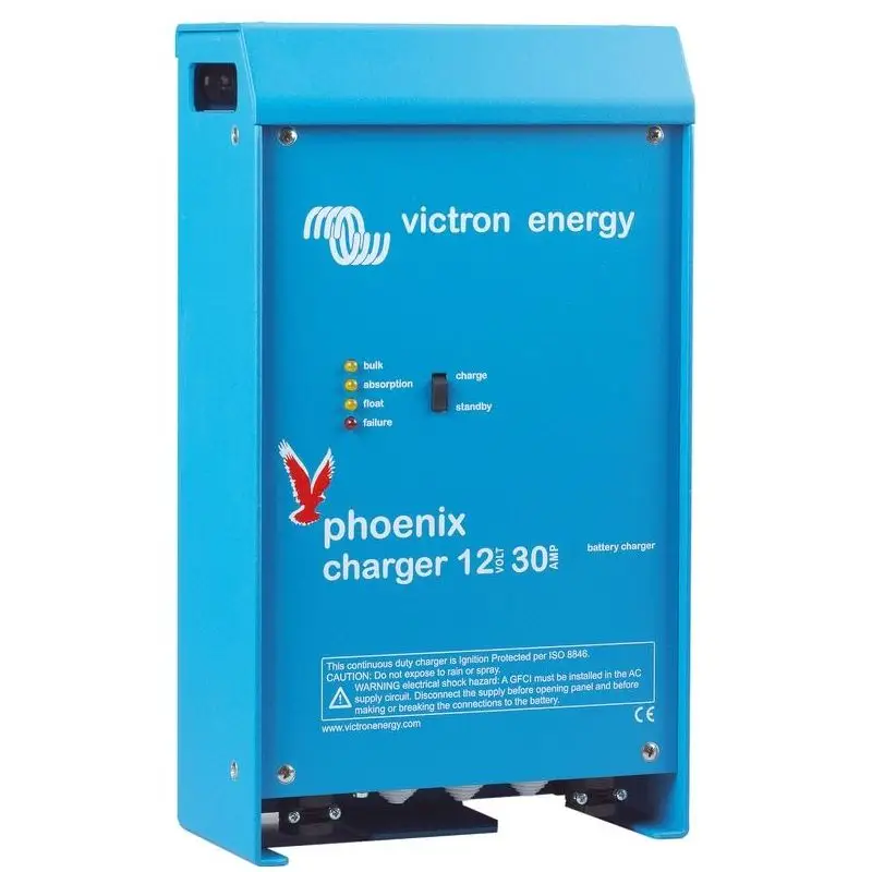 Offerta Caricabatteria Victron Energy Phoenix 30 + 4 Ah con controllo adattativo per batterie sigillate, 4 stadi di carica, protezioni avanzate e carcassa in alluminio.