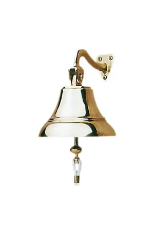 Ultimissimo Modello Campana in bronzo sonoro di 175 mm con finitura lucida, staffa basculante e battacchio per imbarcazioni - Campana bronzo sonoro 175 mm