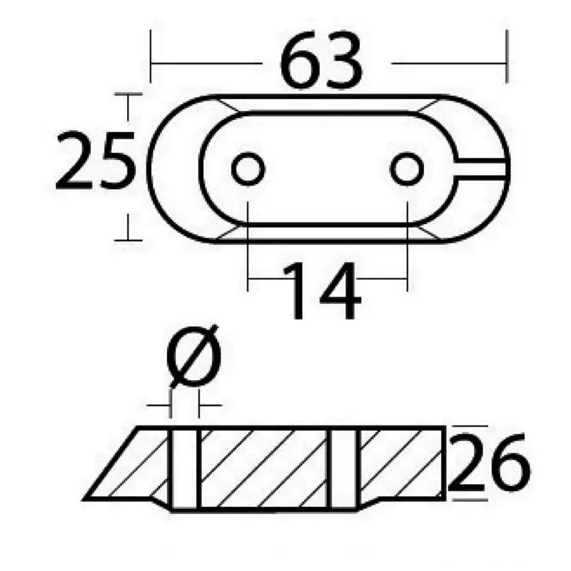 Anodo in Alluminio per Cavalletto Yamaha 4/70 HP - Tecnoseal Vendita Finale