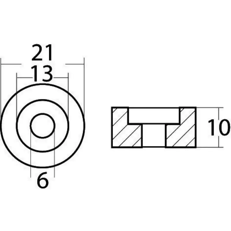 Prezzo Basso Rondella Anodo in Magnesio per Fuoribordo - Tecnoseal
