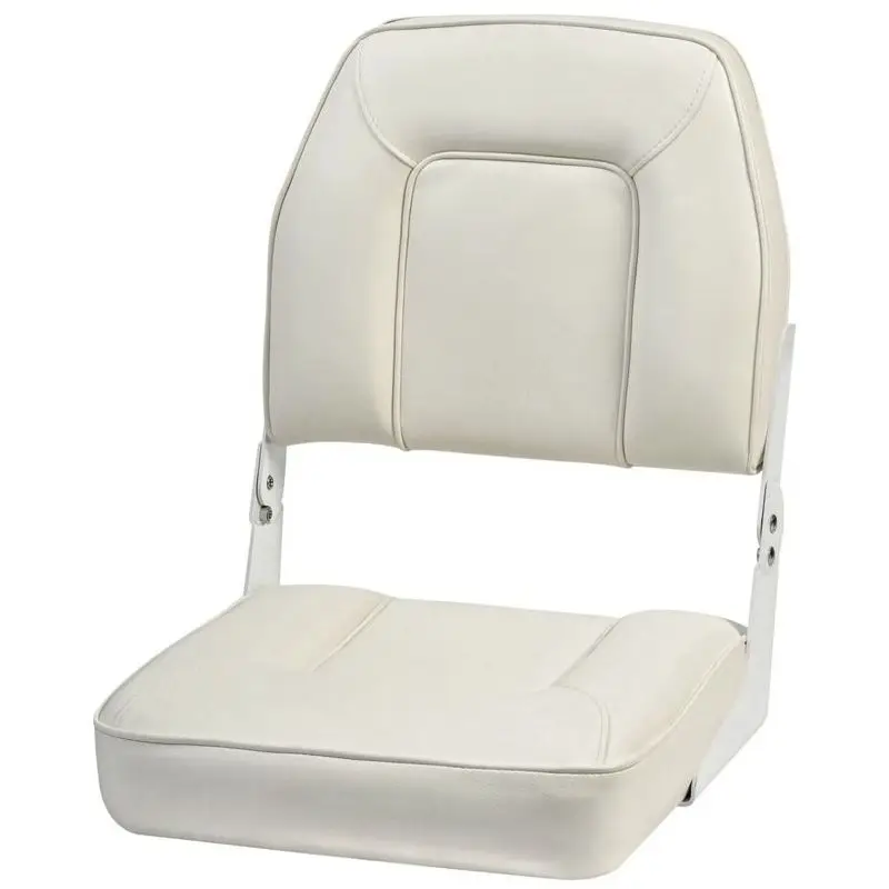 Pagamento Sicuro Sedile De Luxe Bianco con Schienale Ribaltabile in Vinile di Alta Qualità per Nautica - Cuscini in Vinile, Cerniera in Alluminio