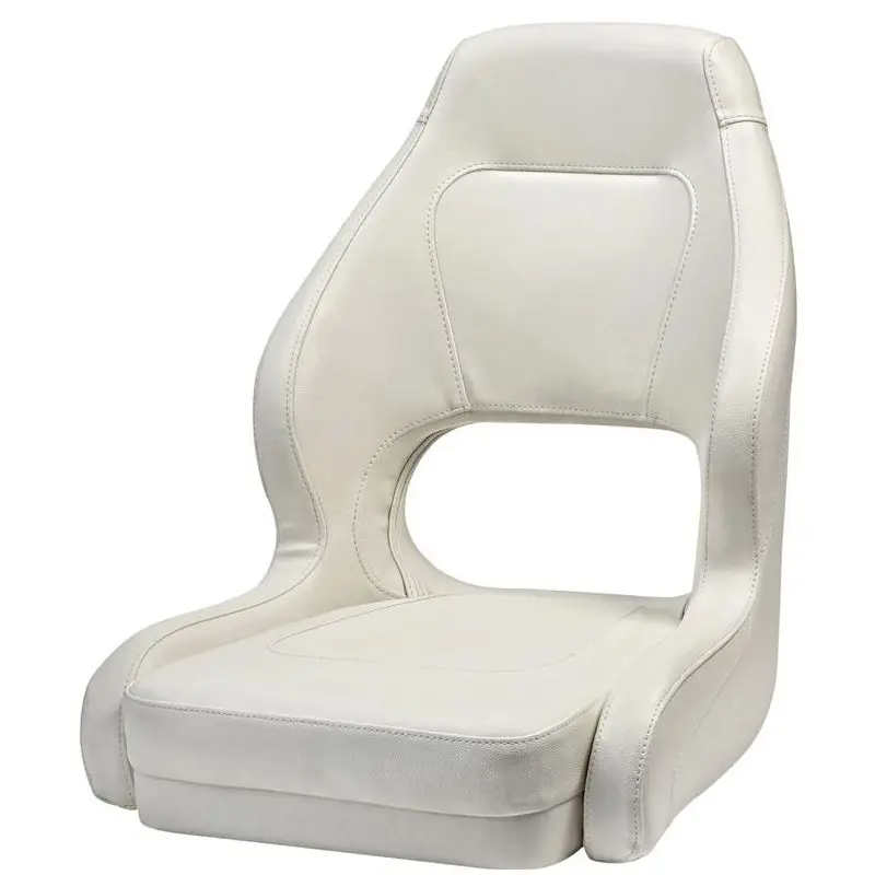 Sedile Anatomico De Luxe Bianco con Supporti Lombari - Comfort e Design per la Nautica, Anima in Tecnopolimero e Imbottitura in Schiuma Espansa Alta Densità, Conforme Normativa ABYC Scelto Dai Clienti