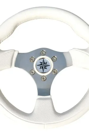 Volante Tender Osculati in Acciaio Inossidabile Lucidato a Specchio con Corona in Poliuretano e Mozzo Universale per Barche e Nautica Super Prezzo