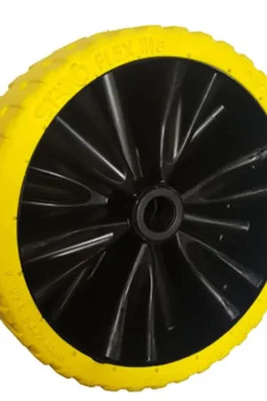 Ruota Flex Lite Gialla 26 cm - 600g con Mozzo 50mm - Carrello2 per Movimentazione su Sabbia senza Forature Economico