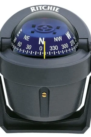 Bussola RITCHIE Explorer 2'' 3/4 (70 mm) con compensatori e luce - Staffa grigia/blu per Nautica e Vela Promozione Esclusiva