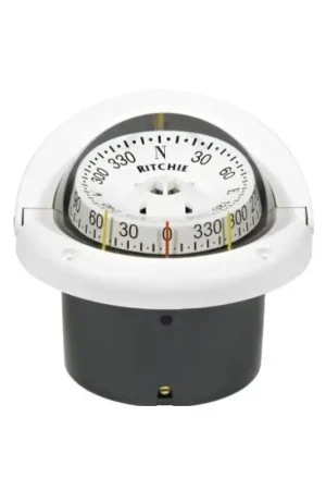 Bussola RITCHIE Helmsman 3'' 3/4 (94 mm) con compensatori e luce - Bianco Frontale per Nautica e Vela Bestseller