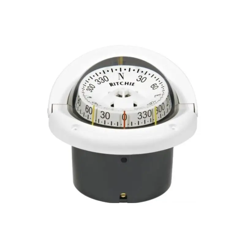 Bussola RITCHIE Helmsman 3'' 3/4 (94 mm) con compensatori e luce - Bianco Frontale per Nautica e Vela Bestseller