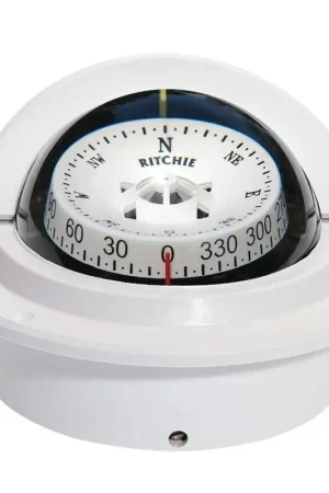 Must-Have Bussola Ritchie Voyager 3 Incasso Bianca con Lettura Combinata Frontale e Dall'Alto per Nautica e Vela