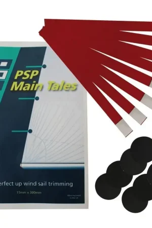 Reso Gratuito 8 Strisce Segnavento rosse Permanenti 15 x150 mm con dischetti adesivi - PSP Marine Tapes per Vela e Nautica