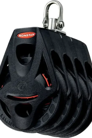 Bozzello Quattrople Ronstan Serie 55 BB Orbit Block™ con Arricavo e Testa Girevole - 55mm - Carico Massimo 750 kg - Peso 316g - Attrezzatura Innovativa per Regate Nautiche Consegna Rapida