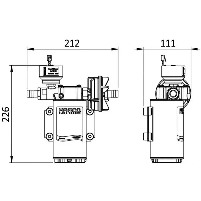 Prezzo Scontato Autoclave automatica a controllo elettrico 2,5 bar 26 l/m Pompa autoadescante con ingranaggi in PEEK, corpo in ottone nichelato, motore silenzioso e protetto.