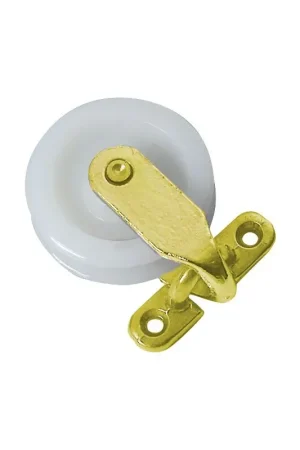 Super Prezzo Carrucole in Nylon con Supporto in Ottone Giallo Lucido - Oscillante con Ponticello - Marca Foresti e Suardi