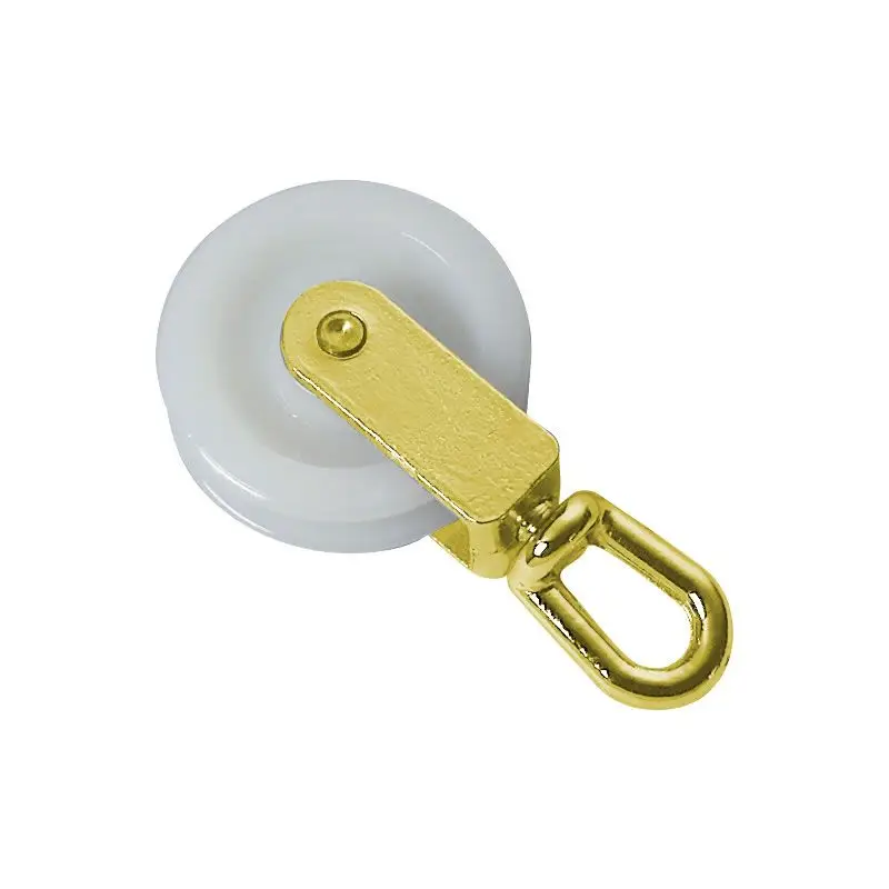 Carrucole in Nylon con Supporto in Ottone Giallo Lucido - Marca Foresti e Suardi - Ideali per Vela e Nautica con Occhiello Economico