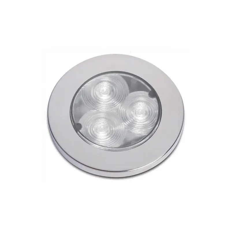Reso Gratuito Luce di cortesia LED PEGASUS F Inox lucido 3200 °K Bianco - Foresti e Suardi - Elegante design in policarbonato trasparente e acciaio inox AISI 316 L per esterni