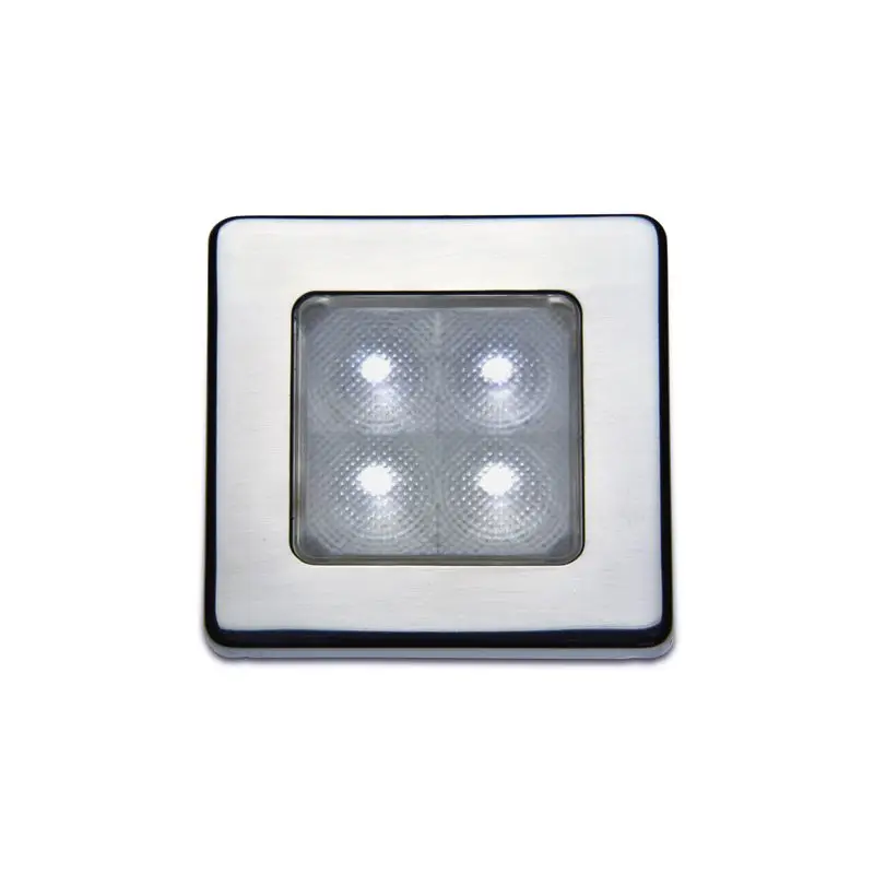 Pagamento Sicuro Luce di cortesia SIRIUS Inox lucido LED 3200 °K Bianco - Foresti e Suardi, corpo in policarbonato trasparente e anello in acciaio inox AISI 316 L, ideale per esterni, gruppo di rischio Fotobiologico EN 62471.