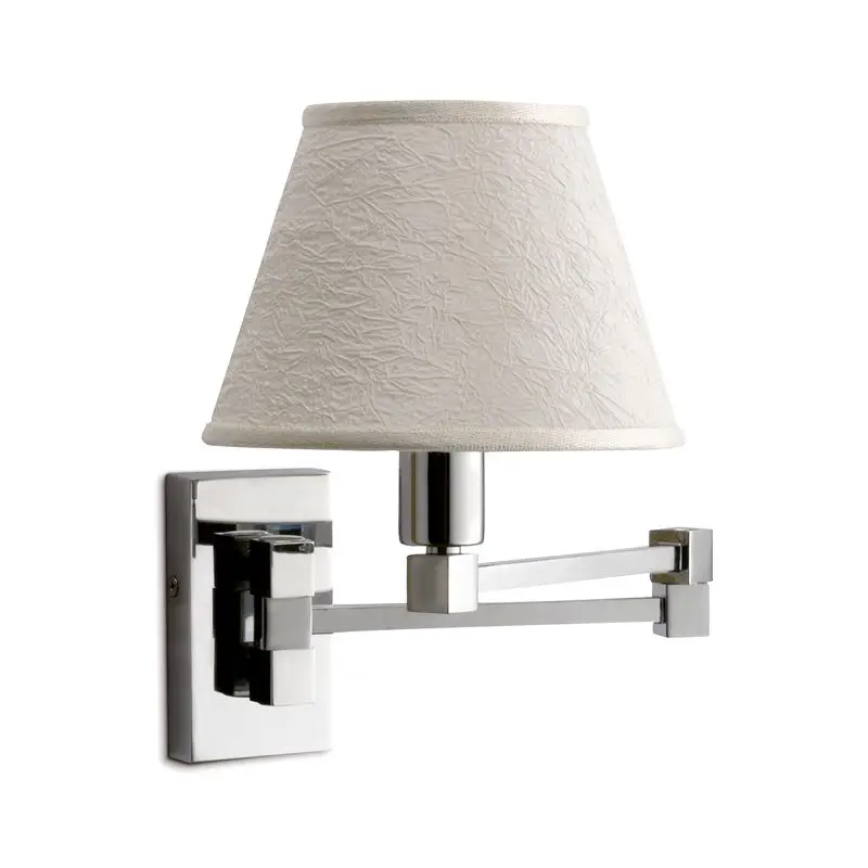 Applique IZAR C Foresti e Suardi in Ottone Argento Cromato E14 con Paralume Bianco - Corpo e Braccio Orientabile, Max 50W per Interni Prezzo Scontato