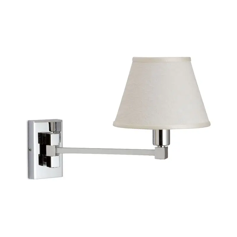 Scelto Dai Clienti Applique per interni Foresti e Suardi IZAR C SMALL in Ottone Argento Cromato con Paralume Bianco E14 - Corpo e Braccio Orientabile, Max 50W