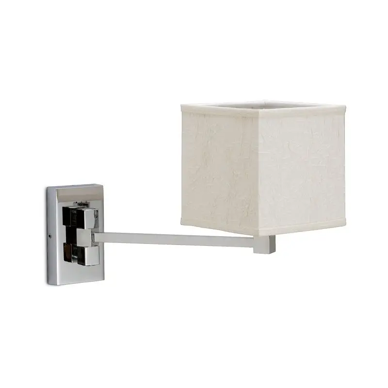 Promozione Esclusiva Applique IZAR Q SMALL in Ottone Argento Cromato E14 con Paralume Bianco - Foresti e Suardi, Corpo Orientabile, Max 50W, Ideale per Interni
