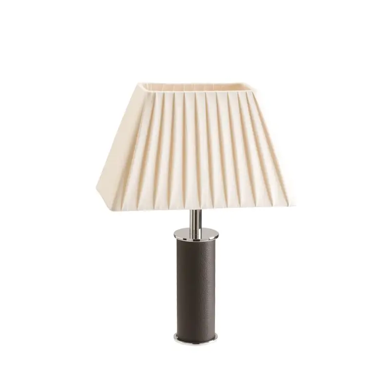Super Prezzo Lampada TUCANA TP in Ottone Argento Cromato E14 Marrone - Foresti e Suardi, 250 Volt, Struttura in Legno Rivestita in Vera Pelle, Terminali in Ottone Trattati Galvanicamente, Paralumi Abbinabili in Plissettato Avorio, Fissaggio Diretto.