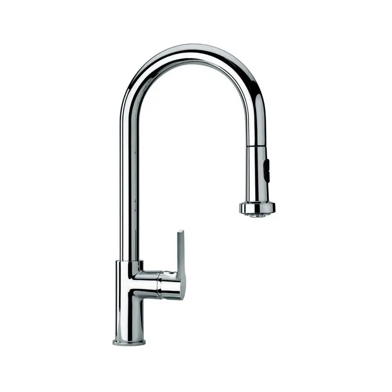 Miscelatore Monocomando Monoforo Lavello Aereatore Estraibile LE MANS in Ottone Argento Cromato - Foresti e Suardi Solo Oggi