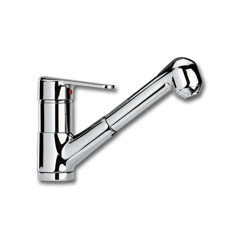 Prezzo Conveniente Miscelatore Monocomando per Lavello COOPER in Ottone Argento Cromato - Foresti e Suardi con Doccetta Estraibile e Cartuccia Risparmio, disponibile su richiesta in finitura cromo-perla