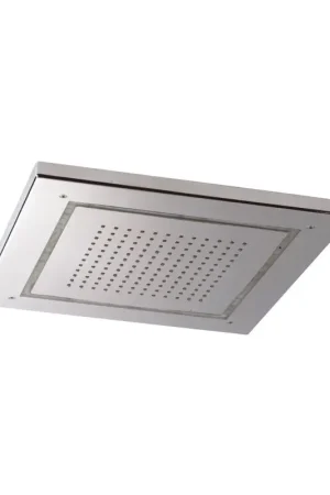 Vendita Finale Soffione Doccia RGB Cromoterapia in Acciaio Inox AISI 316 L - Foresti e Suardi - Versione Ad Appoggio con Illuminazione Bianca e Fissaggio Diretto al Soffitto o Incasso a Filo.
