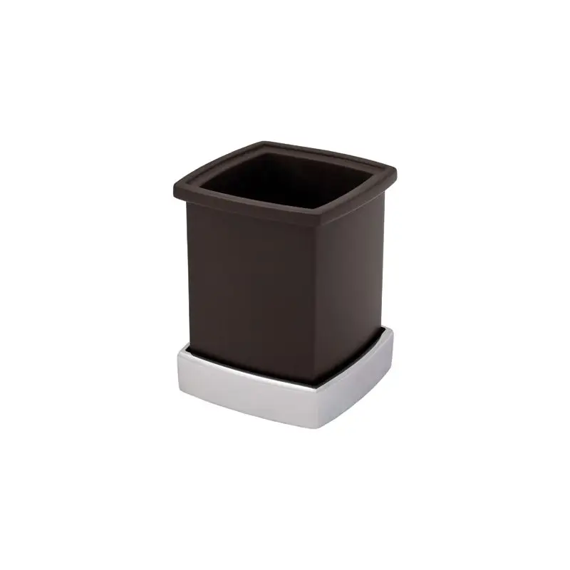 Ultima Occasione Porta bicchiere da top NAUTILUS in ottone argento Cromato C Cognac - Foresti e Suardi