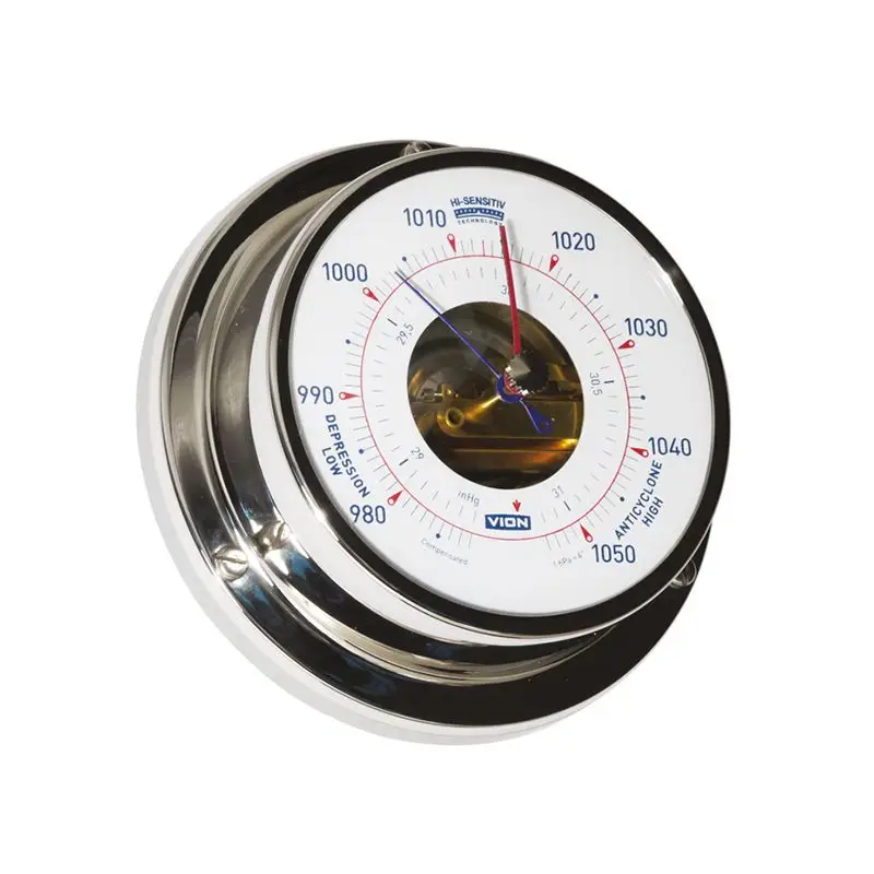 Esclusivo Barometro Acciaio Inox Foresti e Suardi - Barometro ad alta sensibilità con cassa fissa e ghiera per fissaggio rapido
