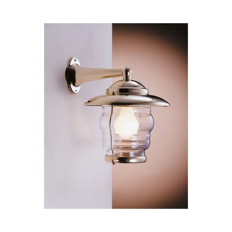 Lampada Applique in Ottone Giallo Lucido E27 Trasparente - Foresti e Suardi - Diffusore 2077.LT 220-240 Max 77 Prezzo Conveniente