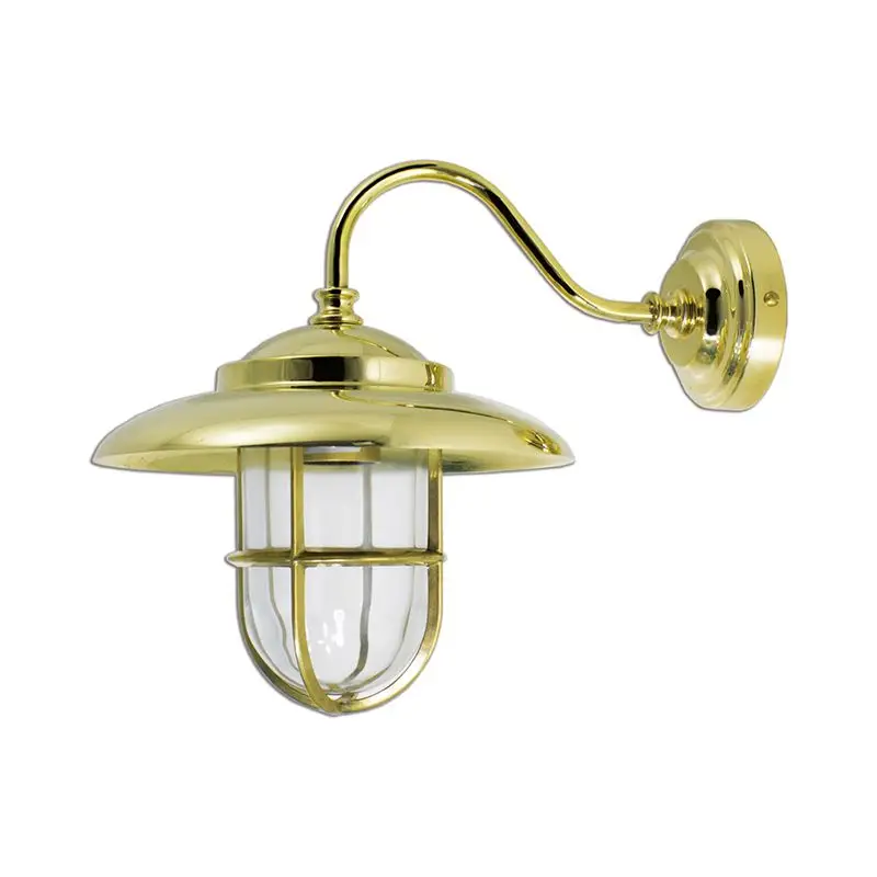 Lampada Applique in Ottone Giallo Lucido E27 Trasparente - Foresti e Suardi, Modello 2323.LT, Max 52W, Nautica e Vela Offerta Limitata