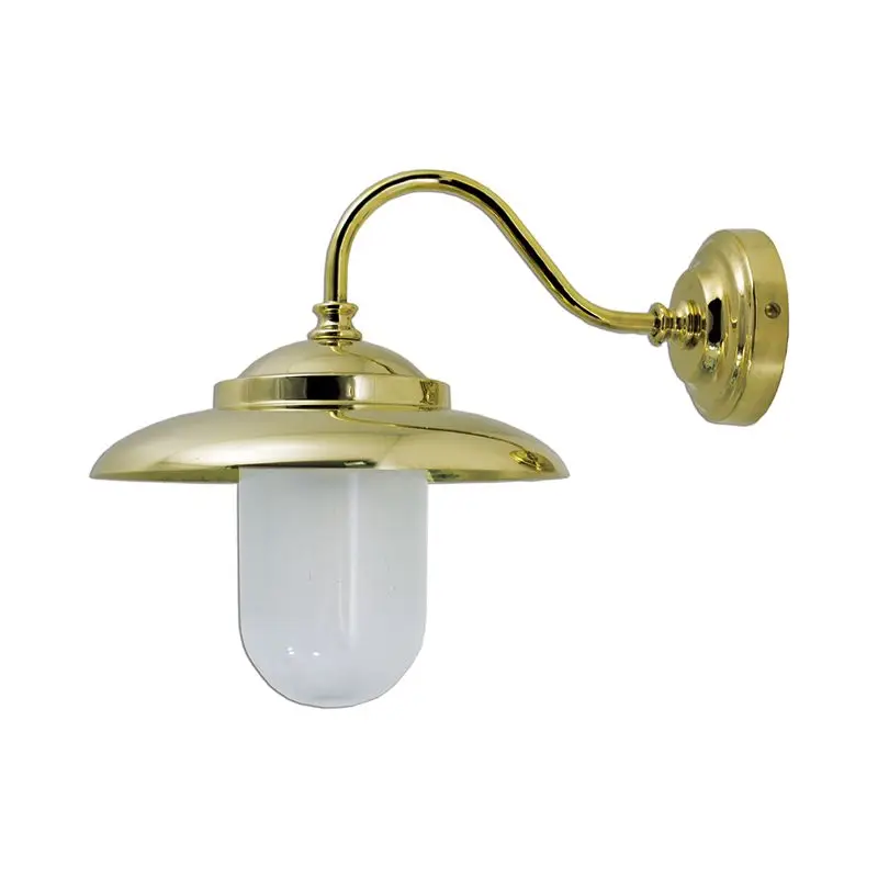 Lampada Applique in Ottone Giallo Lucido E27 Sabbiato - Foresti e Suardi, Max 52 Watt, Diffusore Elegante per Nautica e Vela Offerta Lampo