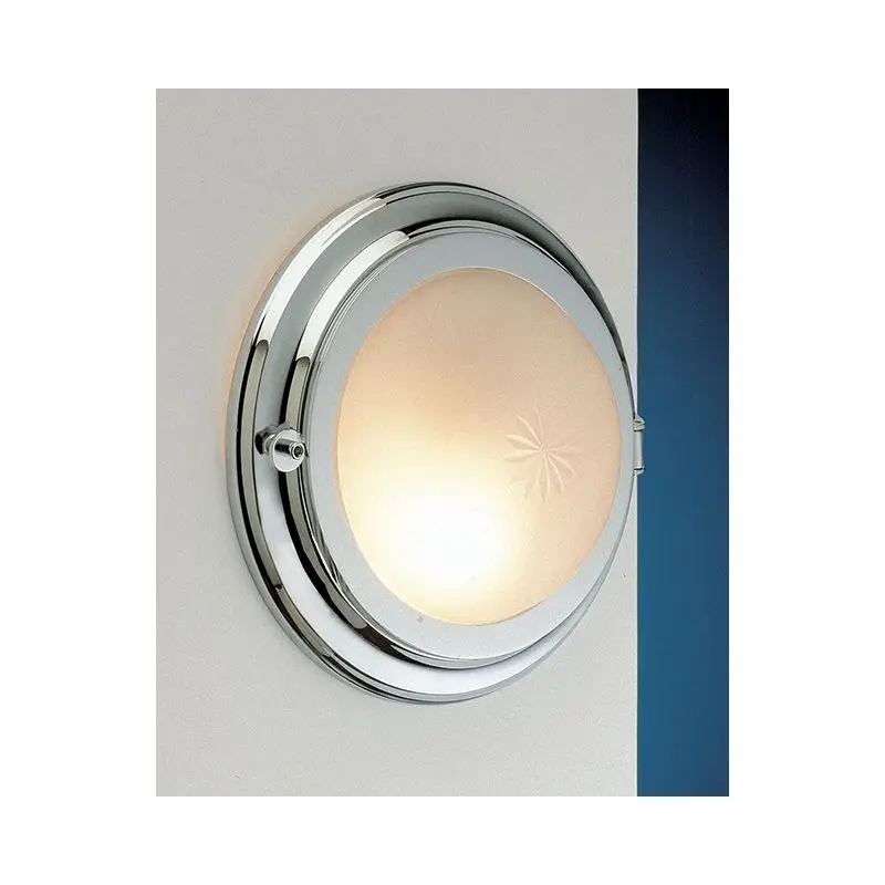 Lampada Applique Tonda in Ottone Cromato con Diffusore in Vetro - Power LED S Sabbiato - Foresti e Suardi Offerta Del Giorno
